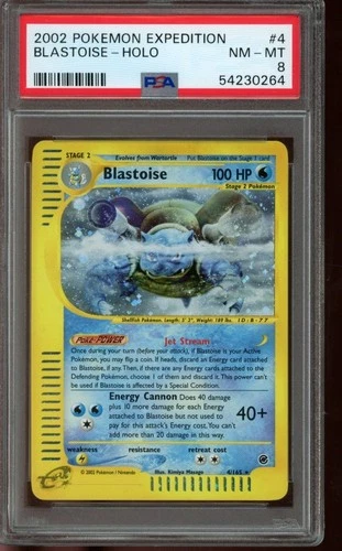 PSA 8 NM-MT Pokemon Blastoise Expedition Holo 4/165