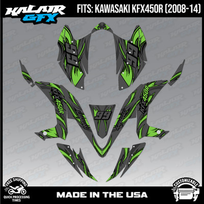 Graphics Kit for KAWASAKI KFX450R (2008-2014) Swift Series - Green Shift