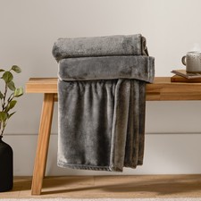 Image of Furn Harrow Plain Flannel Fleece Throw | 140 x 180 cm