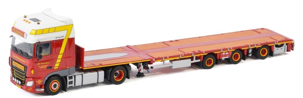 Camion miniature DAF XF SSC 4x2 avec plateau extensible WSI échelle 1/50