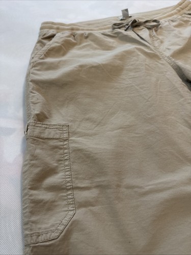 LL Bean Ripstop Pants Womens XL Beige Cargo Pull On, Drawstring, Waist 38-42 - Bild 2 von 6