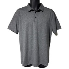 Lululemon Men  s Gray Short Sleeve Performance Tech Polo Shirt Large Golf