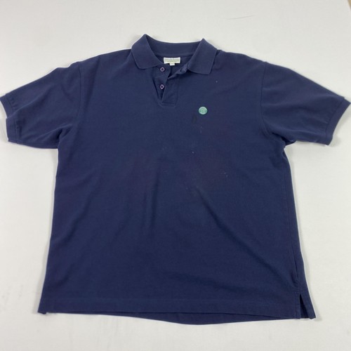 Wimbledon Championships Polo Shirt Mens Large Navy Blue Tennis 100% Cotton
