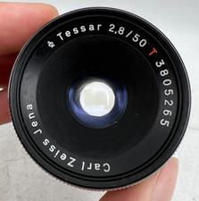 Carl Zeiss Jena Tessar 50mm F2.8 Red T Exakta / EXA Camera Mount Lens AS-IS 