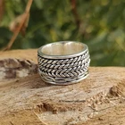 Handmade Sterling Silver Spinner Ring: Braided Meditation Band All Size
