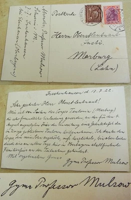 PK IRSCHENHAUSEN 1922: Gymn.-Prof. Gotthilf MULSOW (1859-1932) aus Schwerin - Bild 1 von 4