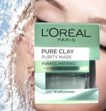 L'oréal Pure Clay Mask Purify & Mattify + Eucalyptus 1.7 oz 50 ml New