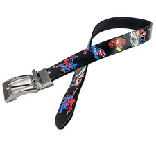 MARVEL Kids Belt Sz S 20-22 Reversible Faux Leather Avengers SPIDERMAN THOR 