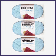New 3-Pk Bernat Handicrafter Cotton Yarn DIY Crochet Crafts Robin Egg 14 oz x 3
