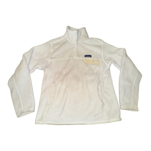 Patagonia Re-Tool Snap-T Pullover Fleece Women's Size M Raw Linen White X-Dye