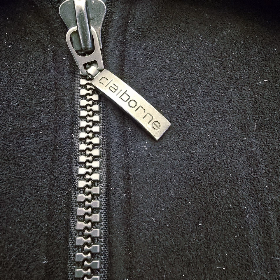 Claiborne Outerwear Imitación Gamuza Sherpa Vellón Forrado Abrigo Chaqueta Hombres XL Negro Gorp Foto 2 de 4