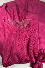 Demetrios Dress Womens 10 Fuchsia Hand Beaded Sweetheart Corset Back Gown Prom