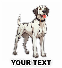 Set of 2 Great Dane Dog Decal Stickers with Free Custom Text