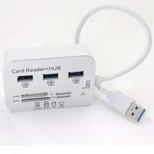 3 Port USB 3.0 Hub Memory Card Reader Adapter for MS SD M2 TF Cards