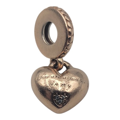 Pandora Rose 14k Gold Plated Daughter You're Always in My Heart Bracelet Charm - Picture 2 of 2