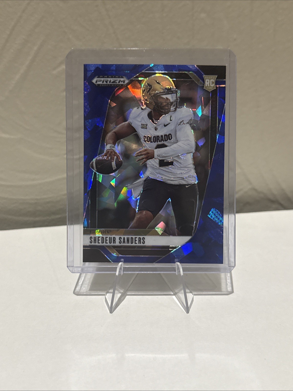 2025 Prizm Draft Picks RC Shedeur Sanders Blue Cracked Ice /149 #19