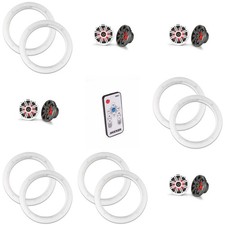 Kicker 4 Pair 45KM654L LED 6.5 Marine Coax with Charcoal and White Grills...