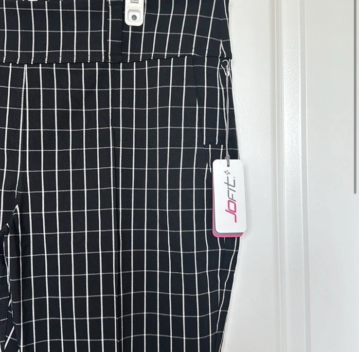 Pantalones cortos JOFIT a cuadros más delgados negros con rayas blancas - extra grandes Foto 2 de 4
