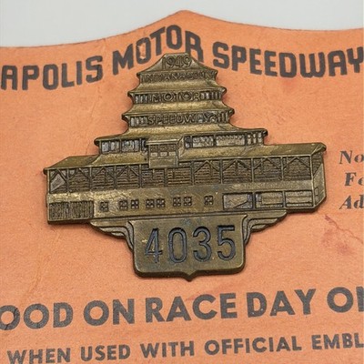 1949 Indianapolis Indy 500 Bronze Pit Pass Badge On Card | eBay