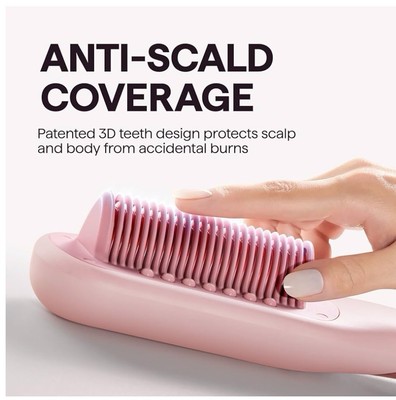 Pro 3-in-1 Steam Hair Straightener Brush | Fast Heat, Styling & Care