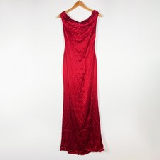 Lovers And Friends Mariam Red Satin Off The Shoulder Column Midi Dress XS