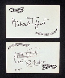 BRITISH CLASSICAL COMPOSERS Autograph Lot MICHAEL TIPPETT & PETER DICKINSON AMQS