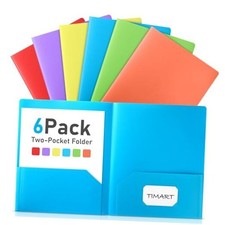 Folders with Pockets-2 Pocket Folders Fit Letter Size Paper, 6 Pack Bright