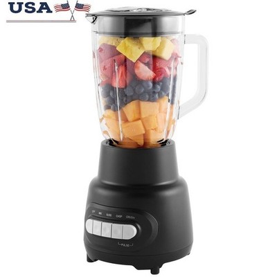 500W 5 Speed Glass Blender 48Oz Jar Ice Crush Blend Easy Clean Dishwasher Safe