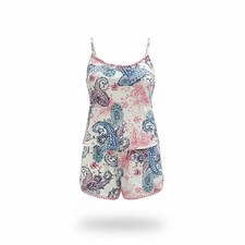Secret Treasures Pink and Blue Paisley Sleepwear Set Size Medium