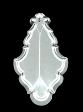 PENDENTE PLACCA in cristallo di Boemia trasparente H 115 mm, per lampadari