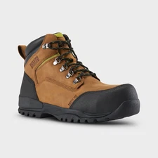 Men's Waterproof Grindstone 6" Safety Toe Work Boots - Color:  Brown - Big SALE