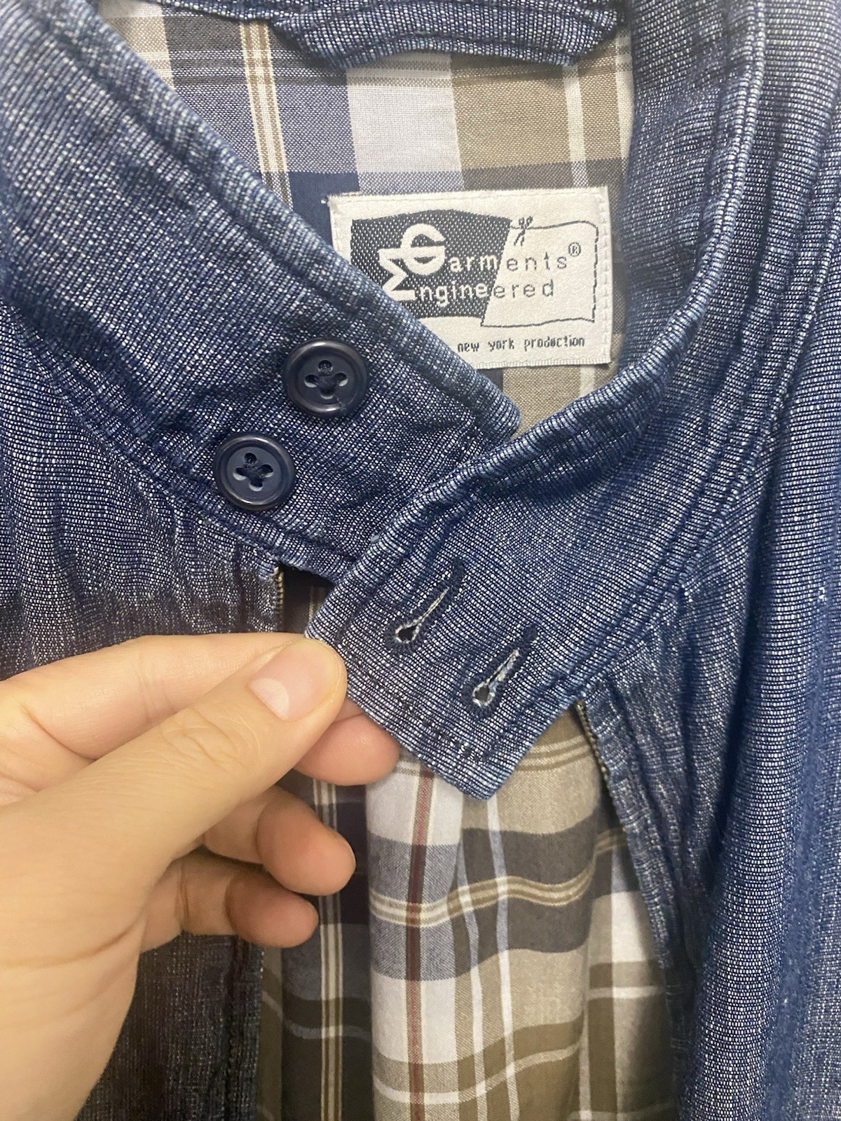 Engineered Garments Chambray Jacket Cotton Blue S… - image 2