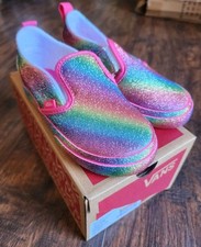 Vans Glitter Rainglow Rainbow Girls Kids Size 9 Toddler Classic Slip On Shoes