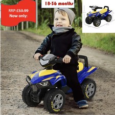 Quad Ride-On Walker w/ Lights Horn Storage 18-36 Months HOMCOM Goodyear Baby