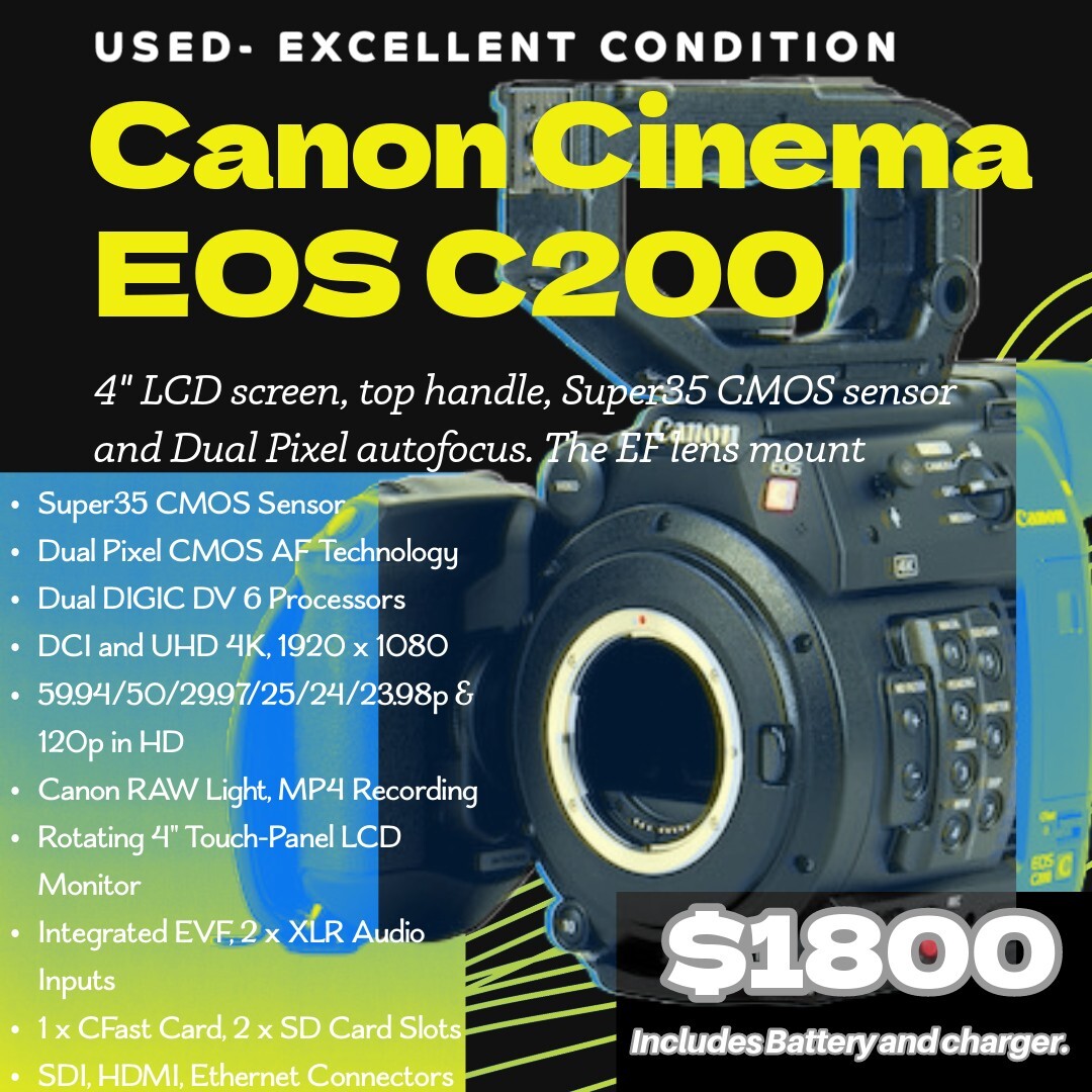 Canon Cinema EOS C200 Digital Camera EF Mount Body | eBay