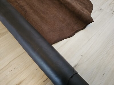 4-5oz CRAZY HORSE BROWN OIL TANNED LEATHER HIDE SIDE SMOOTH GRAIN FIRM SHEET 20+