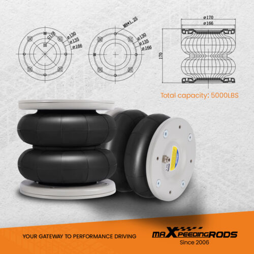 2x Suspensión neumática trasera + Kit compresor 12V para Fiat Ducato 1994-2024 4000KG - Imagen 2 de 12