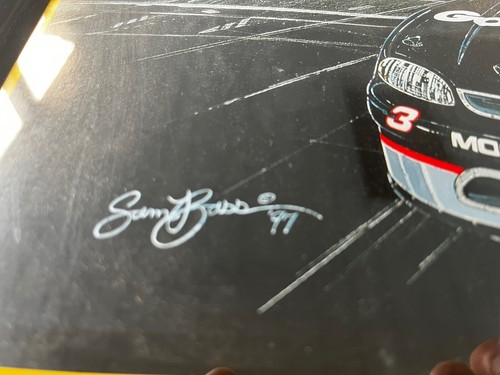 Dale Earnhardt Sam Bass 1997 Black Attack Limited Edition Lithograph Framed - Picture 3 of 4
