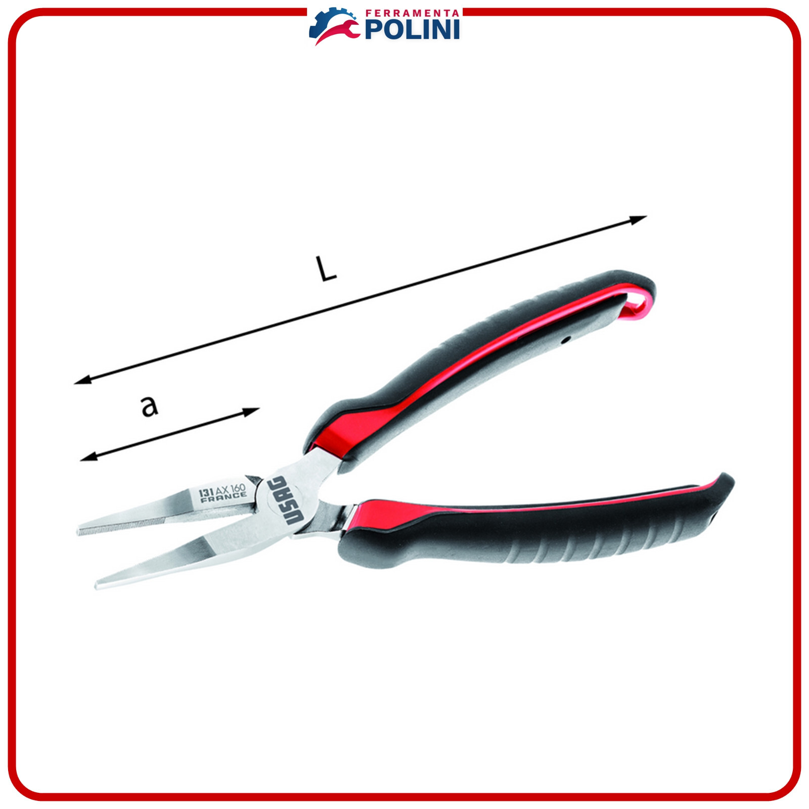 USAG U01310151  131 AX 200  PINZE A BECCHI PIATTI LUNGHISSIMI DIRITTI