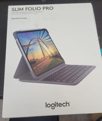 Logitech Slim Folio Pro Backlit Keyboard Case For Apple iPad Pro 11 (920-009121)