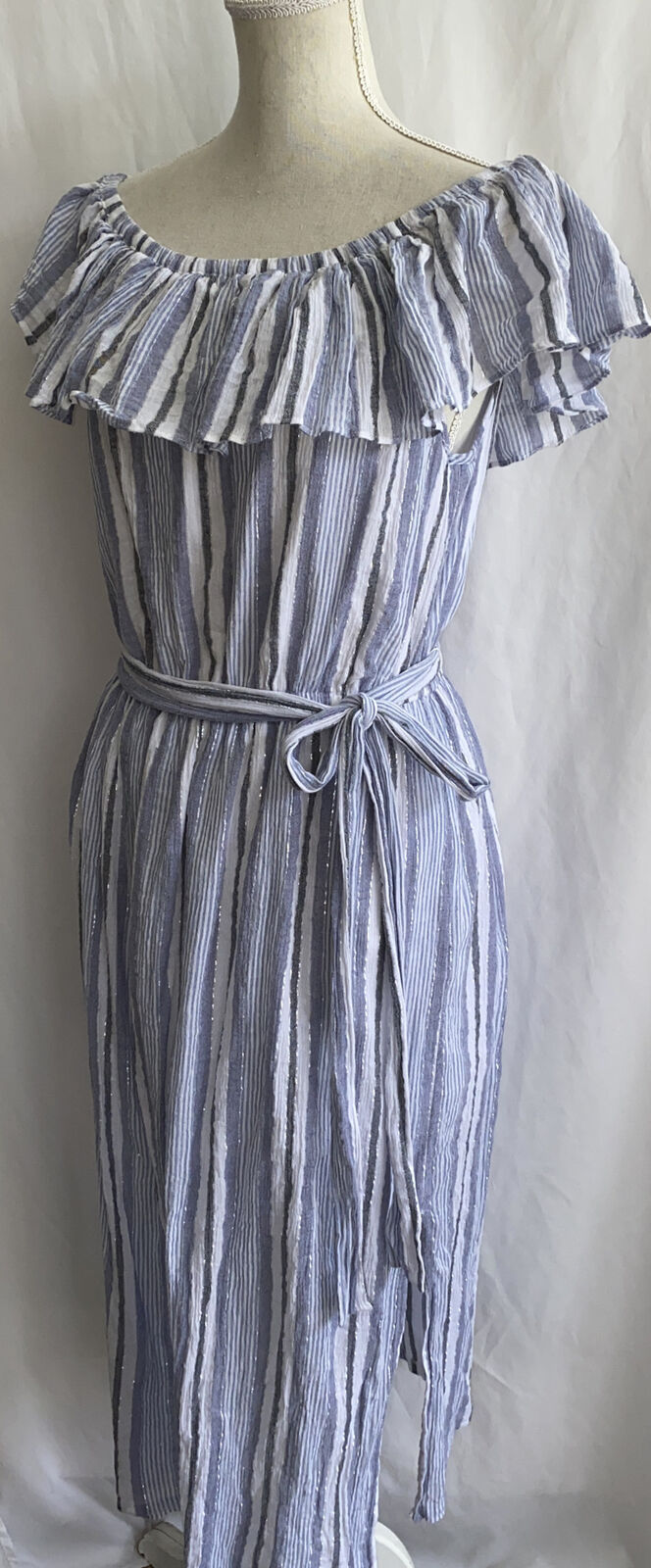 MICHAEL KORS Ruffled Off Shoulder Midi Dress Tie … - image 3