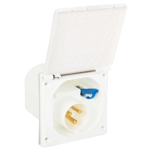 GADLANE 240V Mains Flush Fit Socket 16A Caravan Camper Motorhome Van RV White