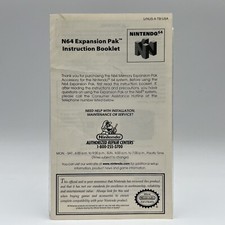N64 Expansion Pak Instruction Booklet Only N64 Manual No Game Nintendo