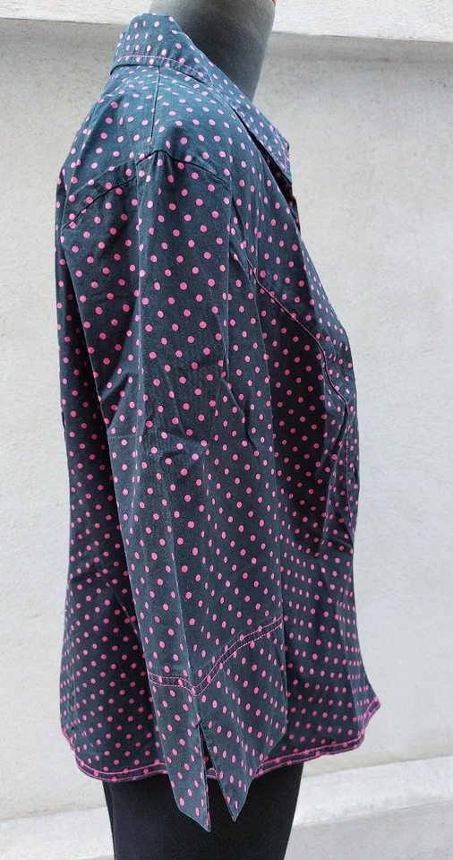 BLUSE Gr. 48 SEVEN SCHWARZ PINK DOTS PUNKTE MUSTER - Bild 3 von 4
