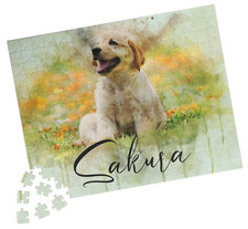 Watercolor Custom Portrait Jigsaw Puzzle from Picture Pet Memorial Gift 252 Pcs