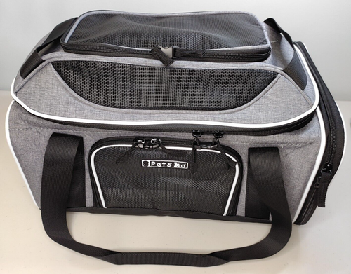 Petskd Top Expandable Pet Carrier 17x13x9.5" Southwest Airline Approved Gray