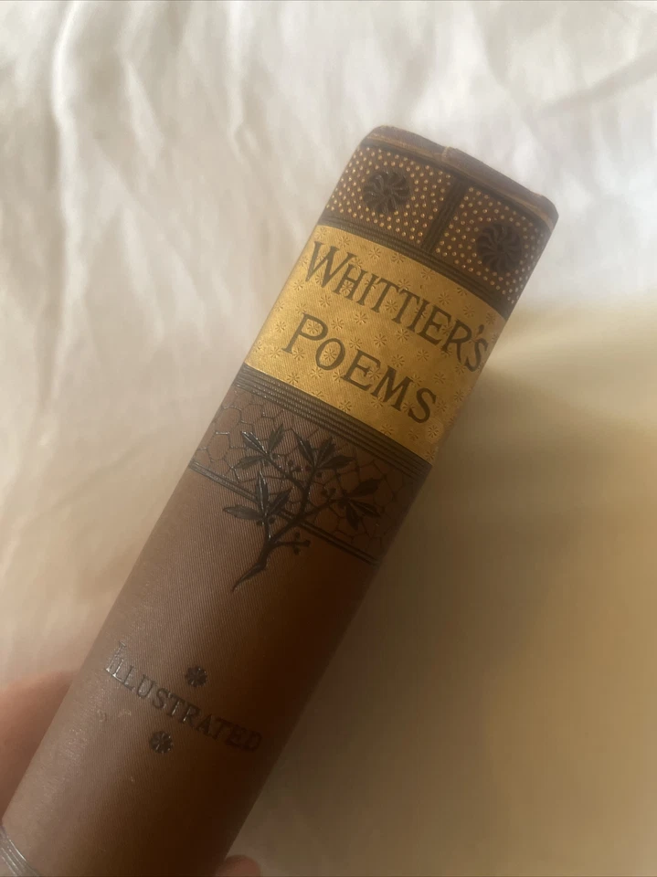 Antique Book Whittier’s Poems 1884 illustrated - Image 3 of 4