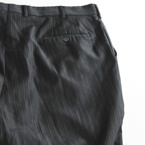 Andrew Fezza 50L 42x30 Navy Blue Stripe 100% Wool Mens Jacket Pants Suit - Picture 11 of 24