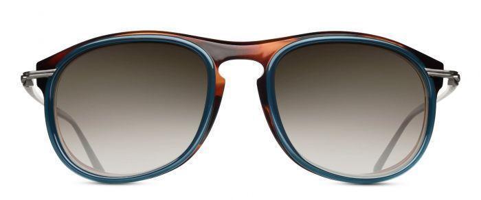 MATSUDA M3073 Sunglasses Teardrop Frame Navy Dark Brown Lens Brown