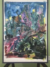 original oil and canvas signed Rasa painting